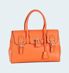 Trendy Colors Orange Rexine Handbag For Women