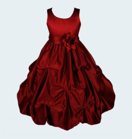 فستان أحمر بلا أكمام مع كوكتيل مطرز
